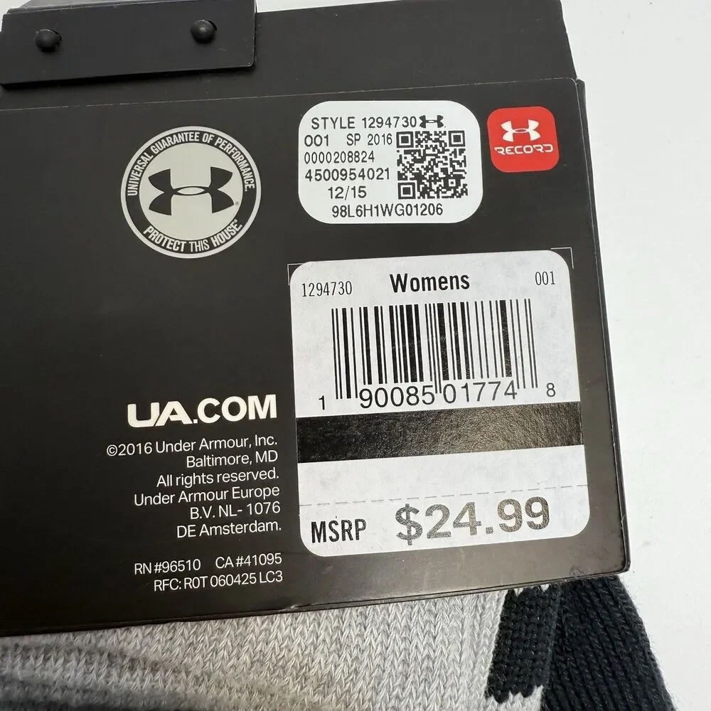 Under Armour Women’s 2 Pair Black And Gray Sport Leg Warmers New